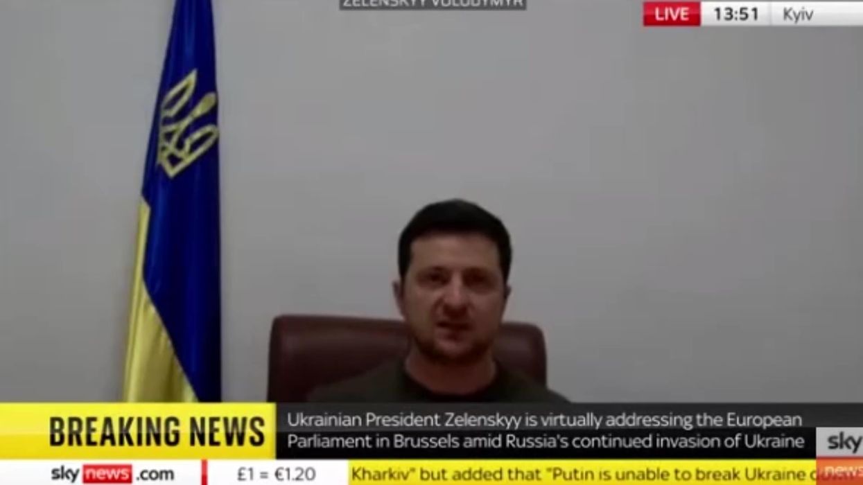 Translator audibly chokes up while interpreting Zelensky's speech