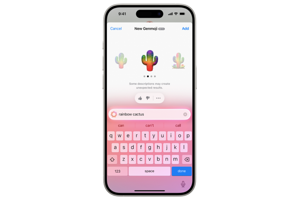 iPhone's Genmoji tool