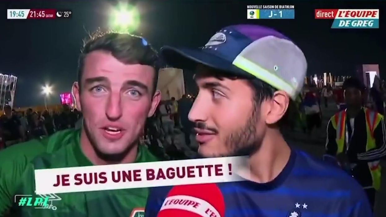 'Je suis une baguette': Irish fan gatecrashes French World Cup interview