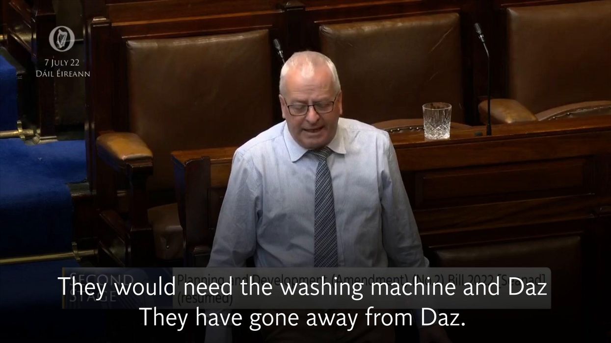 Irish politician talks 'cleaning up' authorities and uses worst washing machine analogy ever
