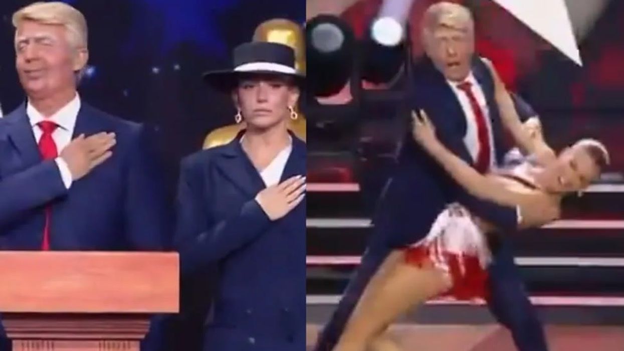 Watch Israeli TV's DWTS parody Donald Trump and Melania's rally moves