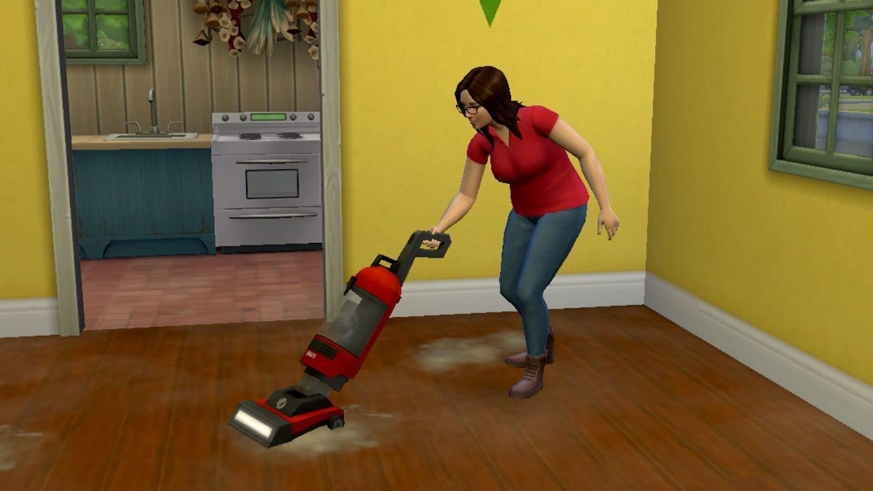 <p>It looks so much fun to let your sim hoover </p>