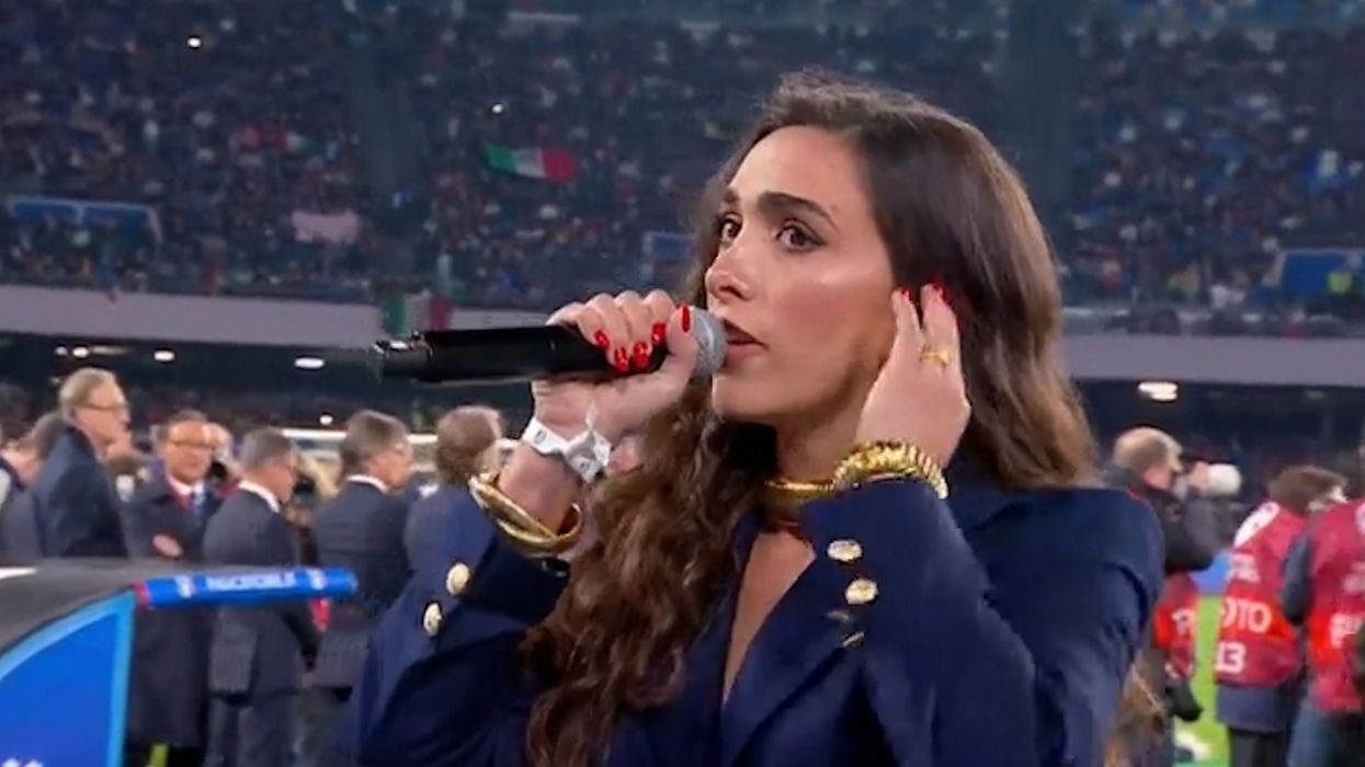 Singer sends cheeky message to England fans after 'butchering' national anthem