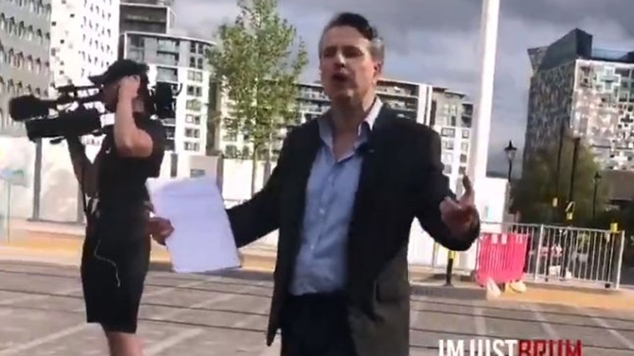 <p>ITV Central reporter, Callum Watkinson in the video clip</p>