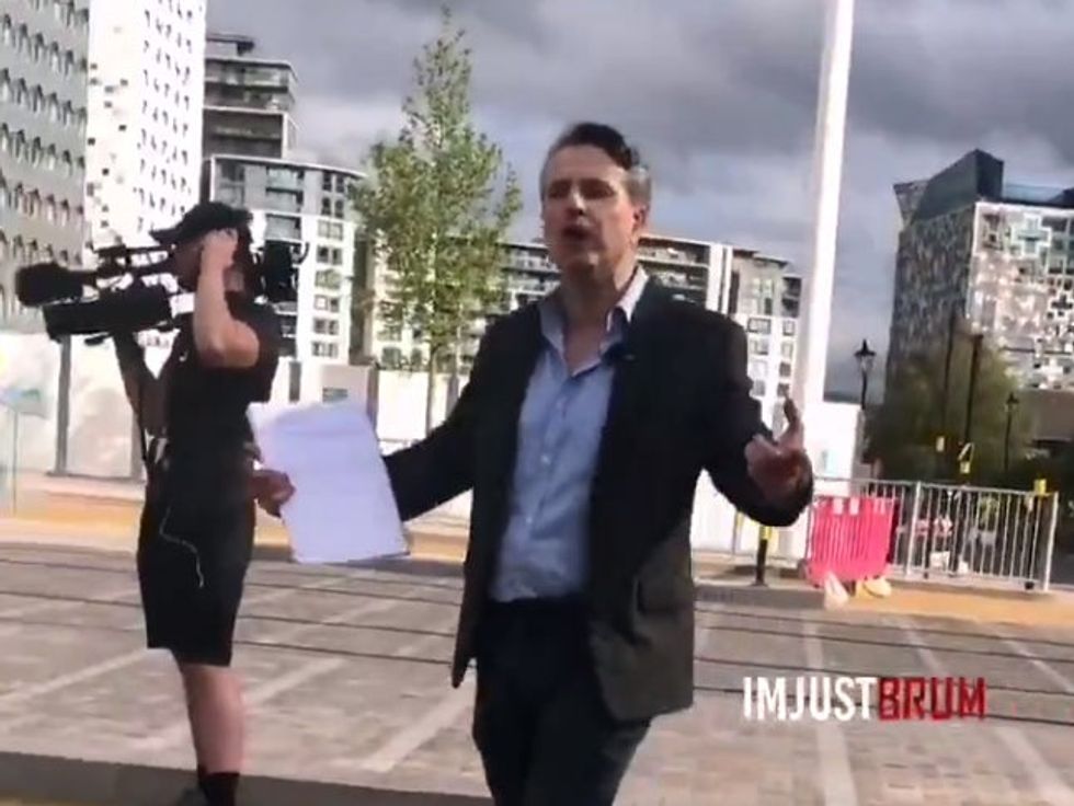 <p>ITV Central reporter, Callum Watkinson in the video clip</p>