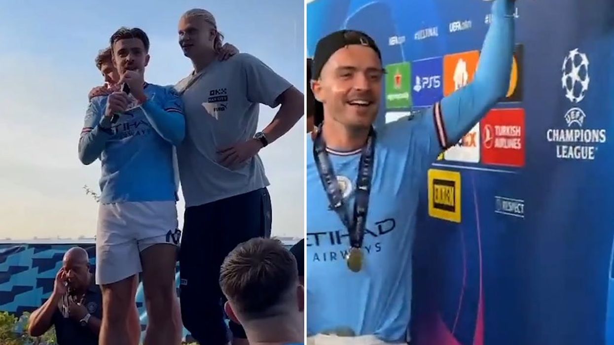 Jack Grealish was still celebrating Man City's treble at 6am the next day - in his kit