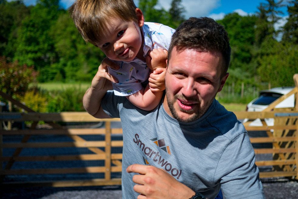 Jack Williams and his son George, two (Jack Williams/PA)