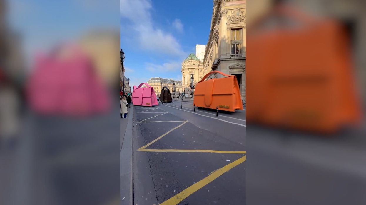 Jacquemus' giant bags racing through Paris are not all they seem