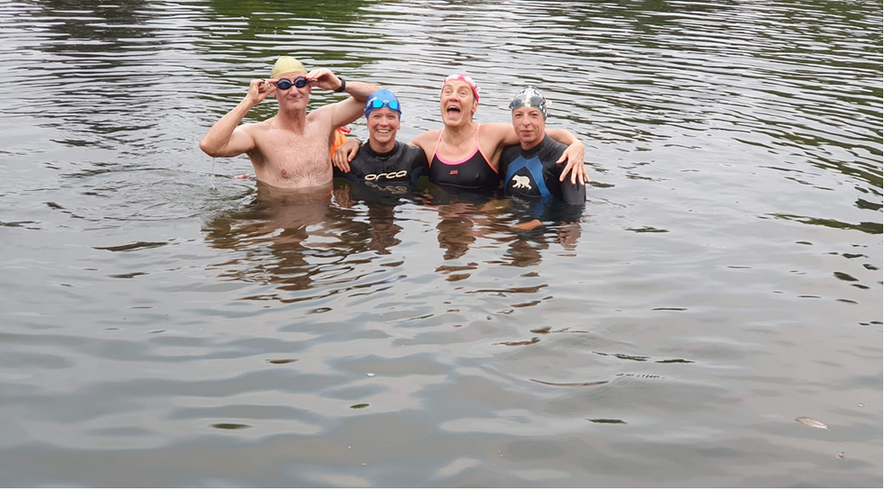 Jacquie Hughes went for a 2k swim in the River Thames to celebrate her son Tom Dean\u2019s second gold medal in the Tokyo Olympics (Jacquie Hughes/PA)