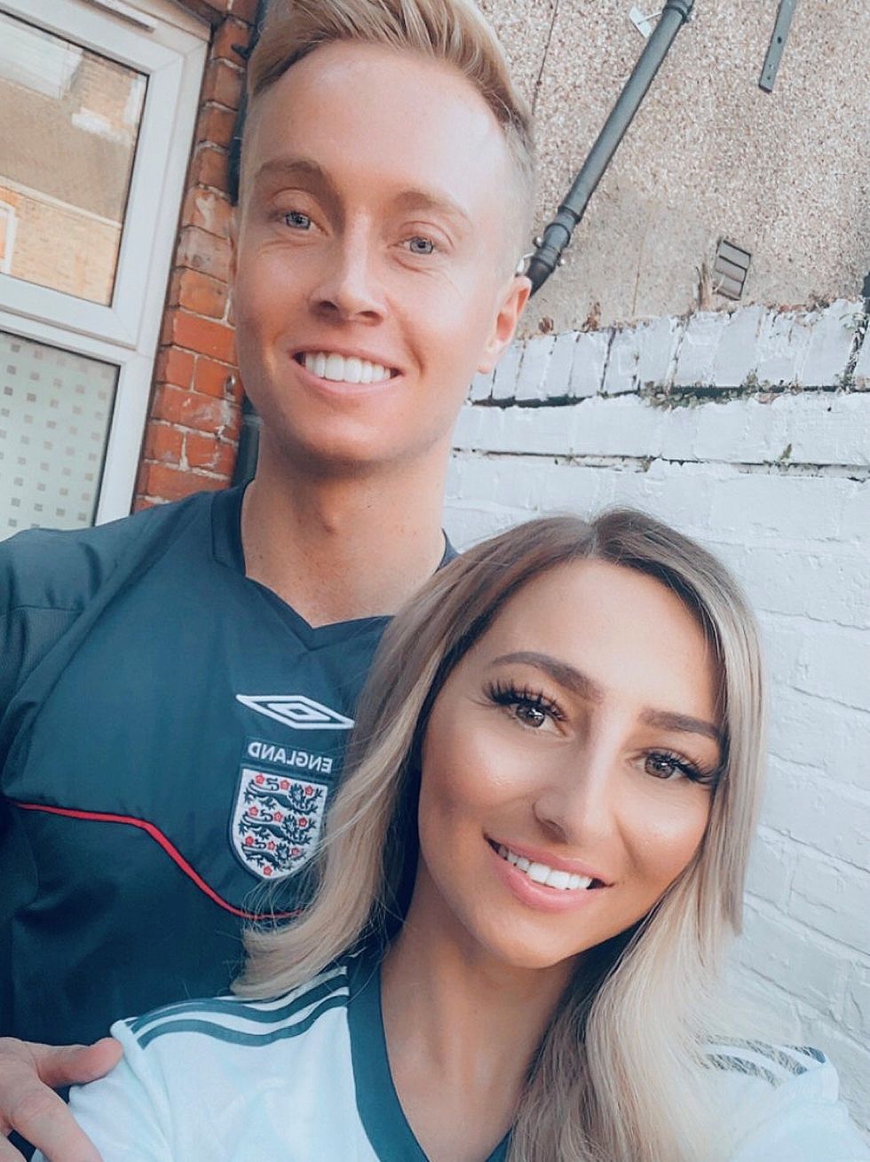 James Brown, 24, from Middlesbrough and Jade Hamilton, 28, from Carnoustie will be watching the game with James\u2019 England-supporting family