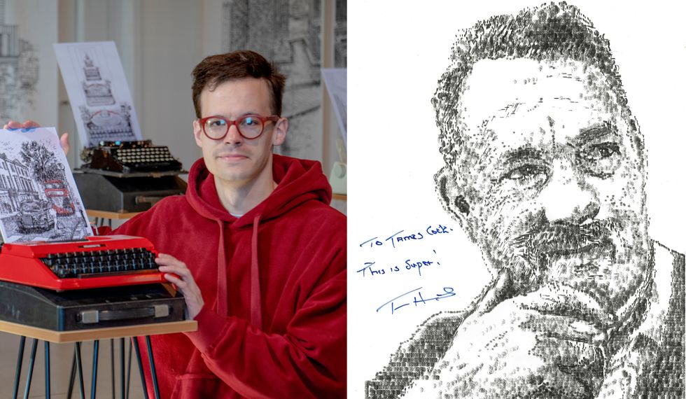 Typewriter artist ‘blown away’ after Tom Hanks signs artwork