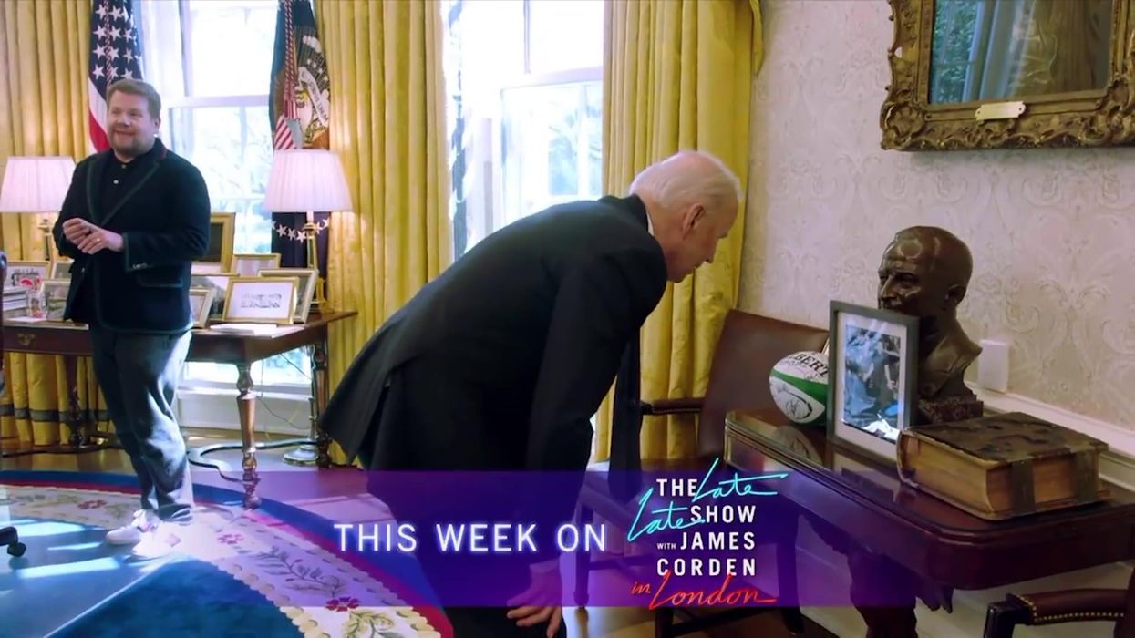 James Corden gave Biden a picture of Harry Styles because that's what America needs right now