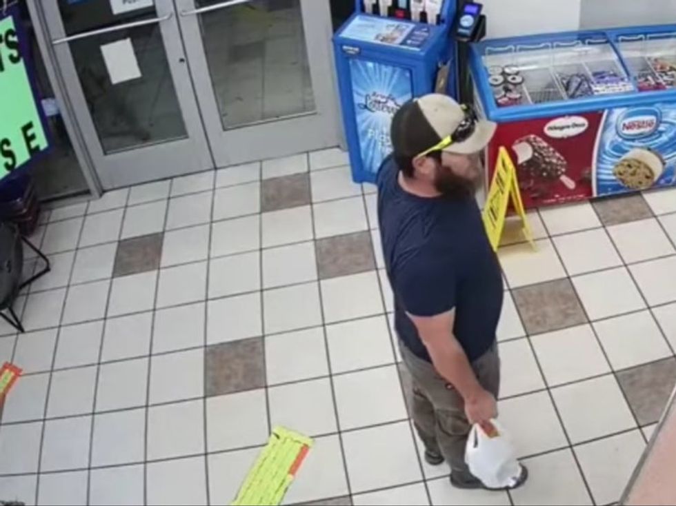 James Kilcer at the petrol station before the robbers entered