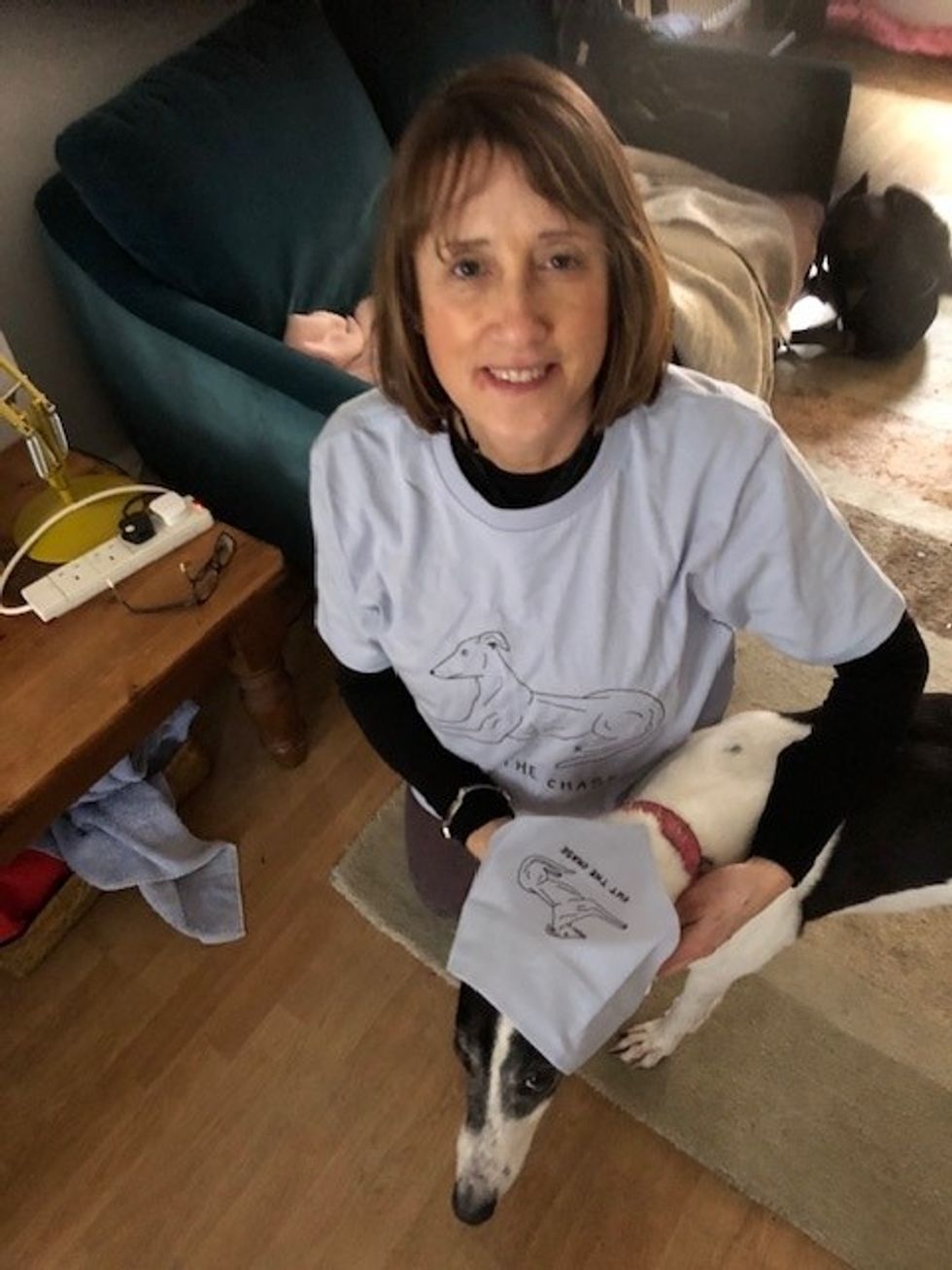 Jane Dodds, Lib Dem MS for Mid & West Wales and her Greyhound, Wanda