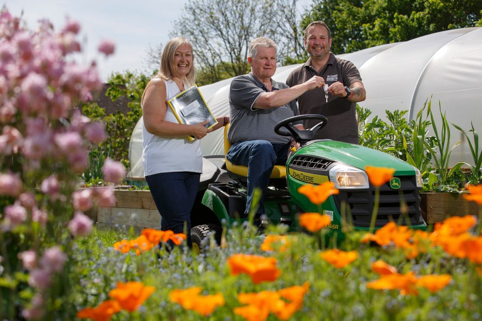 Lottery winners donate ride-on mower to ‘incredible’ veterans’ charity