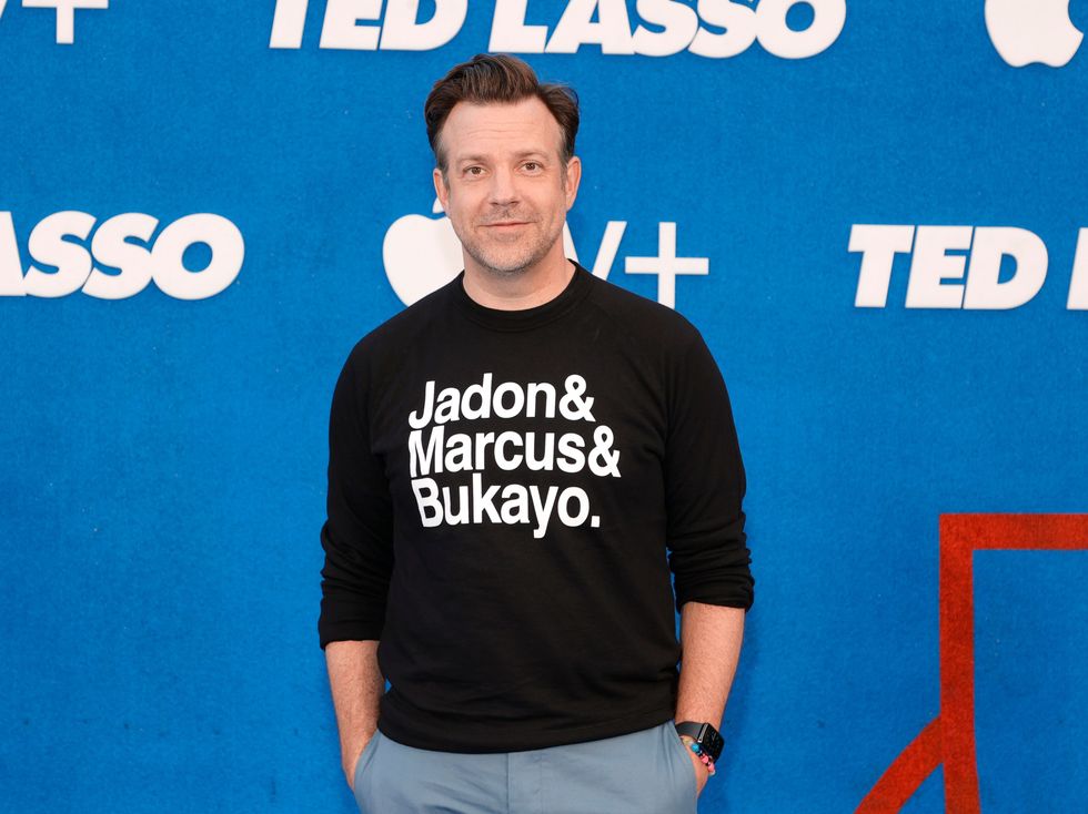 <p>Jason Sudeikis showed his support for the Black England players - Marcus Rashford, Jadon Sancho and Bukayo Saka who have received racist abuse on social media</p>
