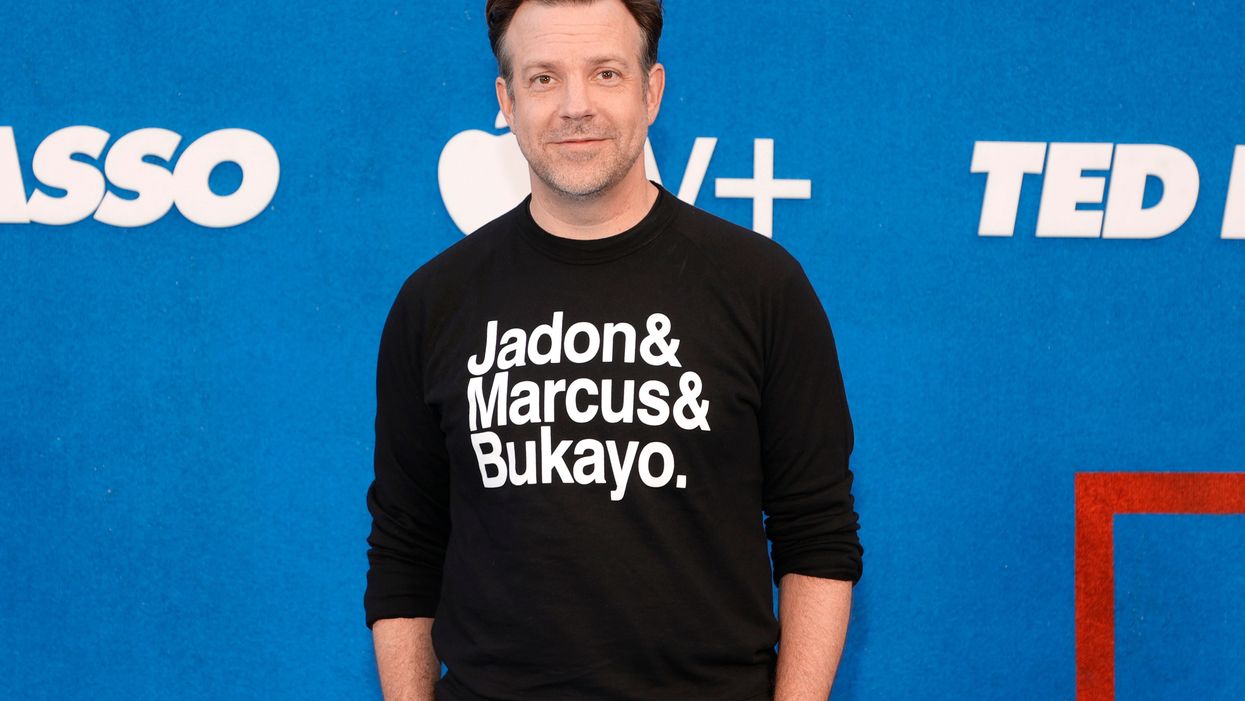<p>Jason Sudeikis showed his support for the Black England players - Marcus Rashford, Jadon Sancho and Bukayo Saka who have received racist abuse on social media</p>