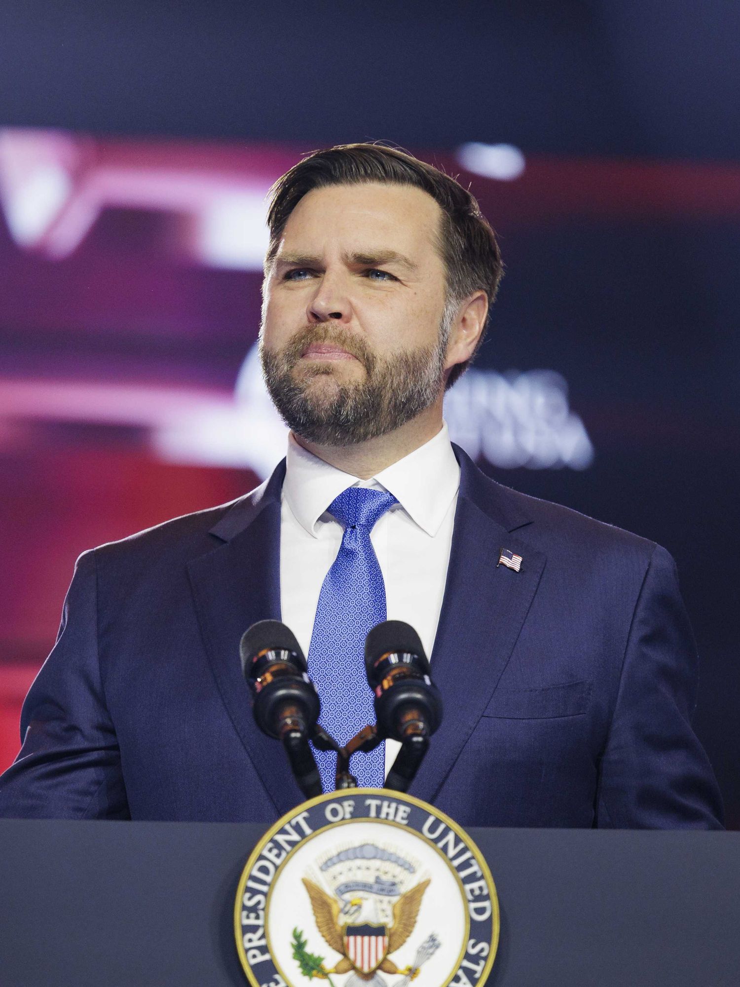 JD Vance speaking at AmericaFest in Phoenix, Arizona.