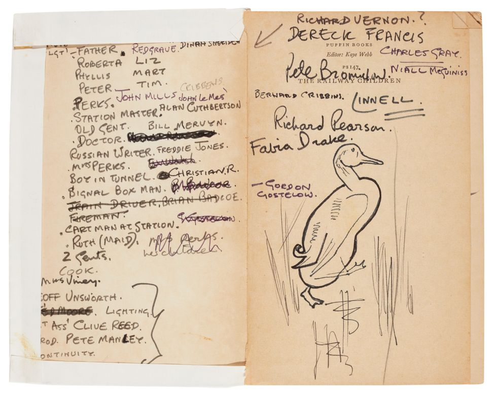 Jeffries\u2019s working copy of The Railway Children (Sotheby\u2019s/PA)