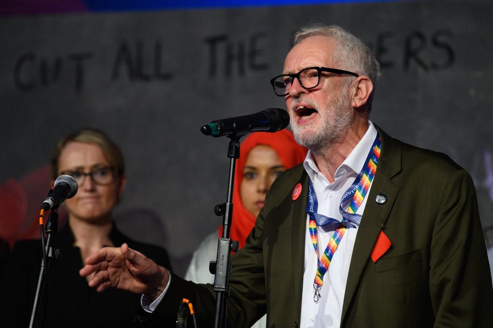 Jeremy Corbyn addresses an audience at a fringe event for political festival The World Transformed