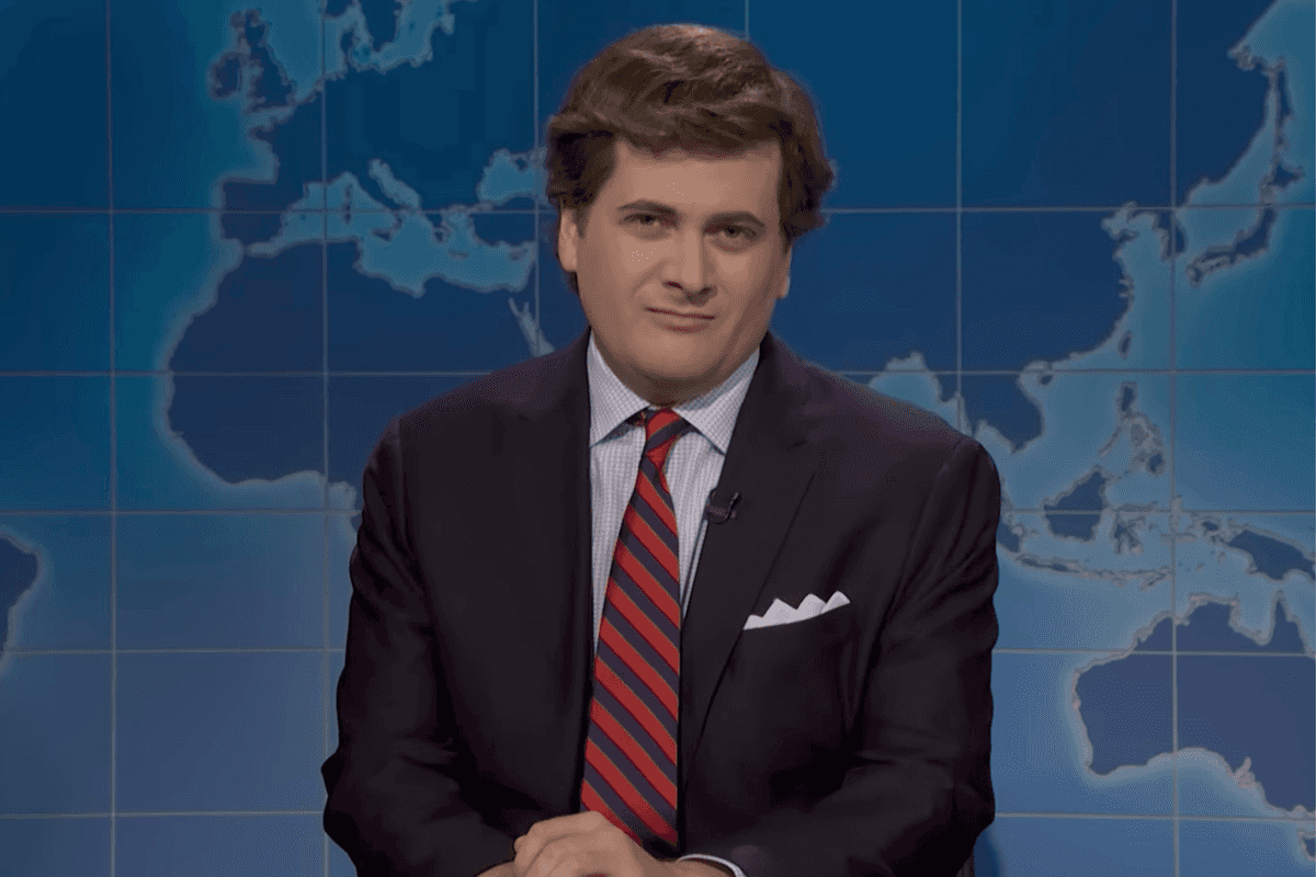 Jeremy Culhane as Tucker Carlson on Saturday Night Live.