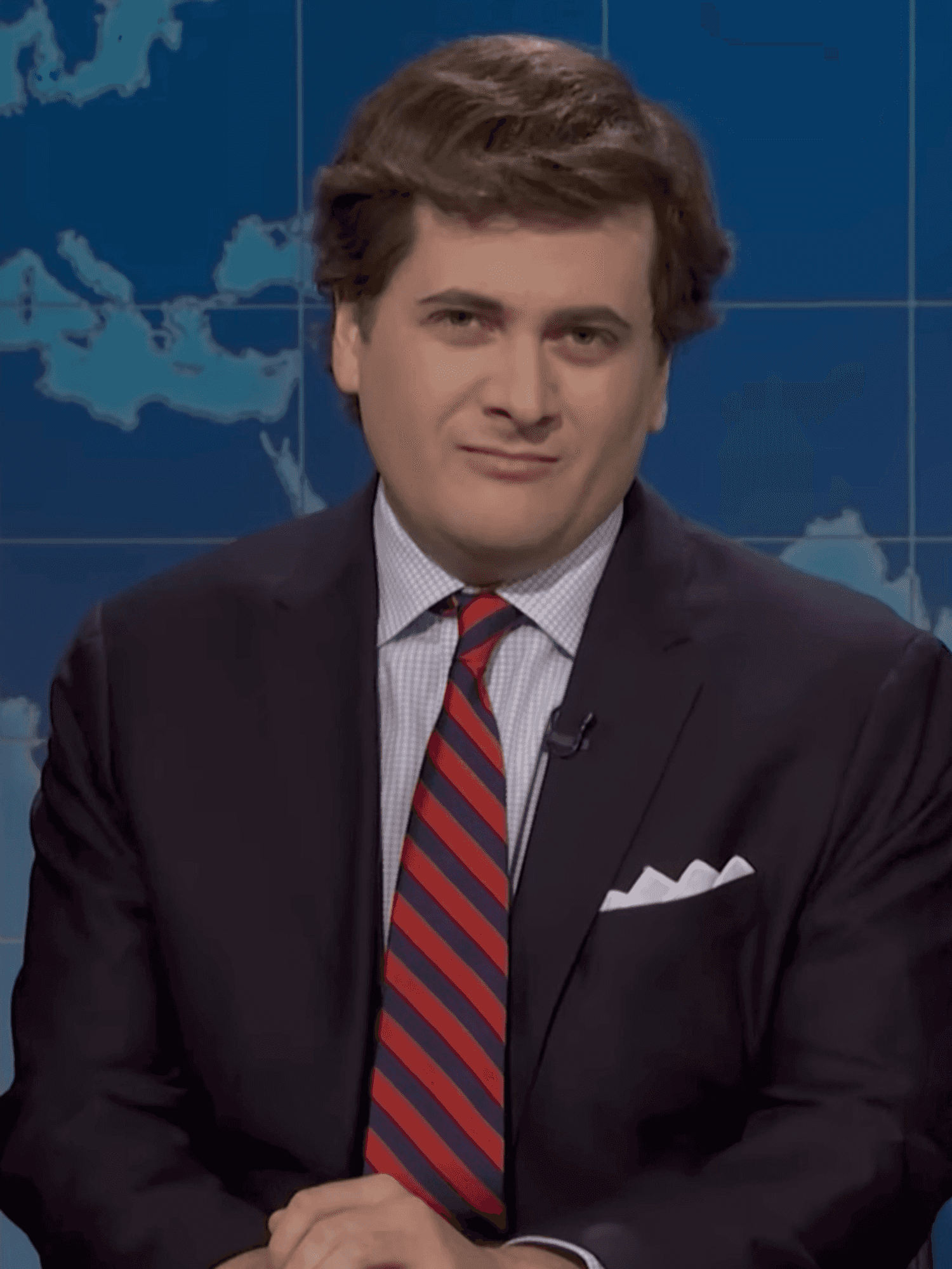 Jeremy Culhane as Tucker Carlson on Saturday Night Live.
