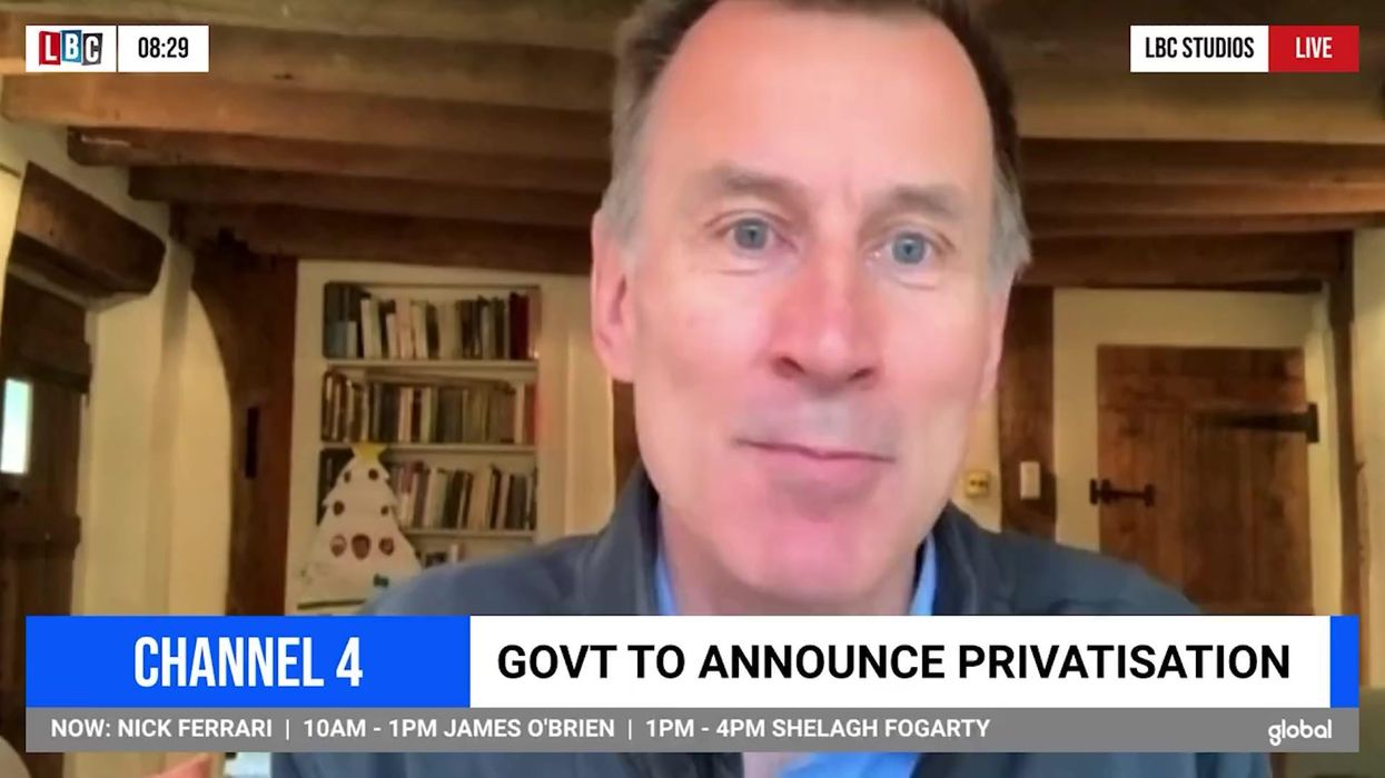 Jeremy Hunt says he's not 'personally enthusiastic' about Channel 4's sale