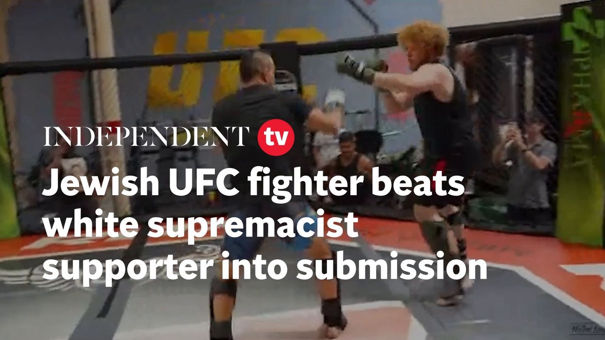Jewish UFC fighter shows no mercy to white supremacist supporter in sparring match