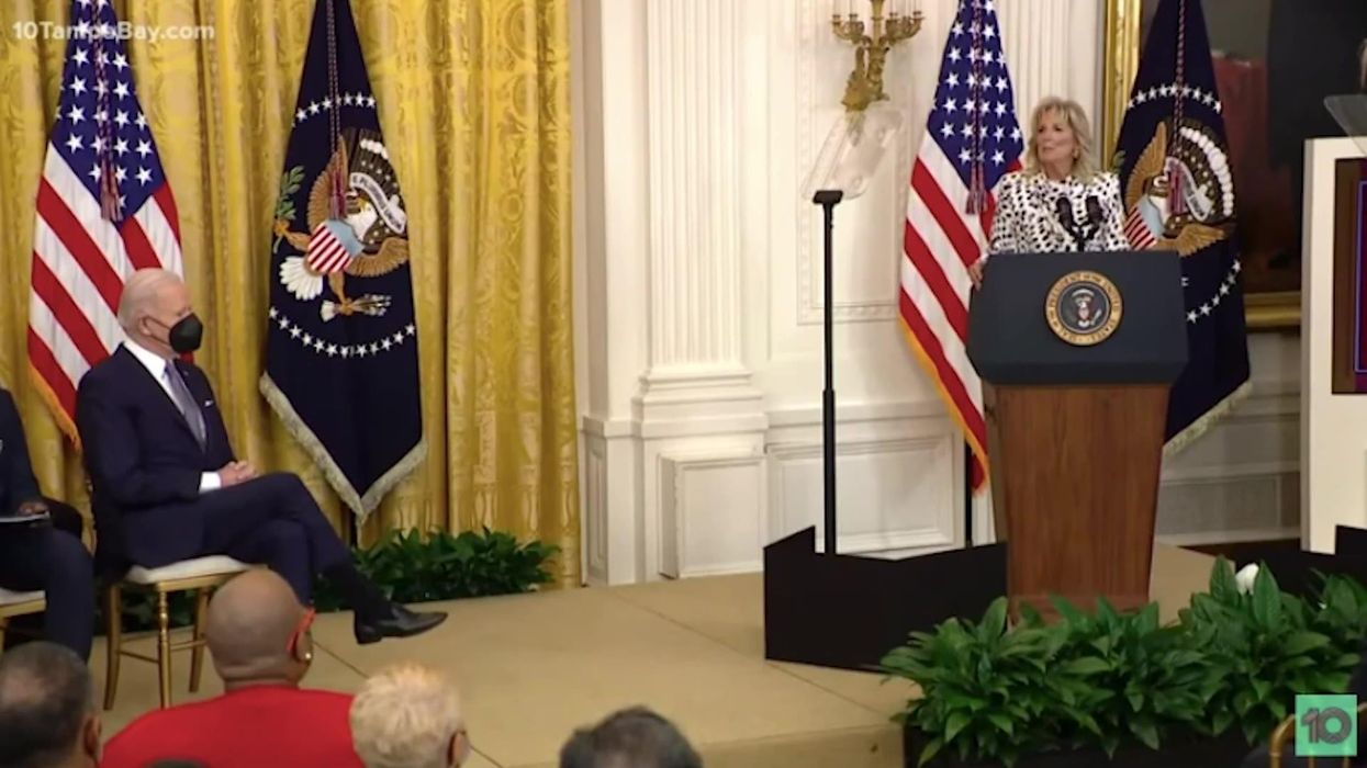 Jill Biden 'jokes' about her husband's confusion by calling Kamala Harris 'president'