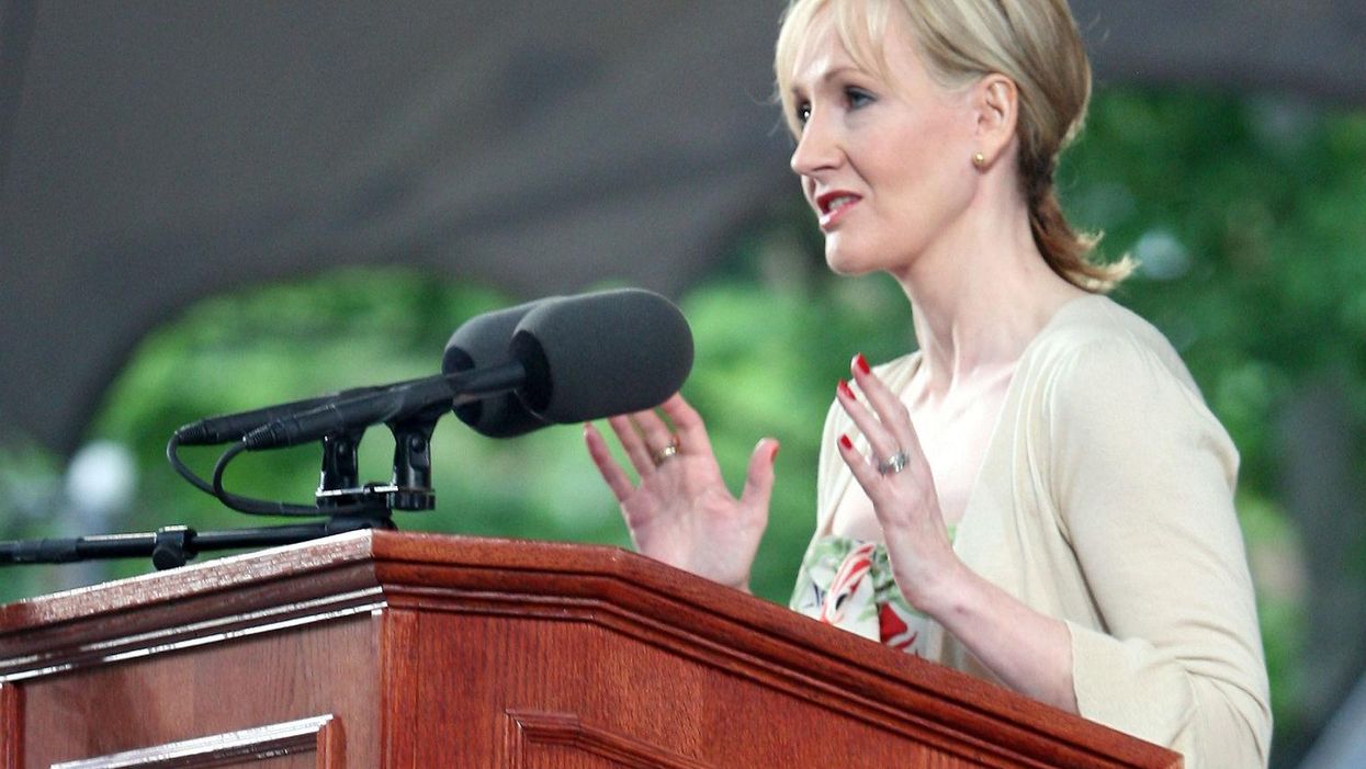 JK Rowling speaking at Harvard's Commencement ceremony in 2008
