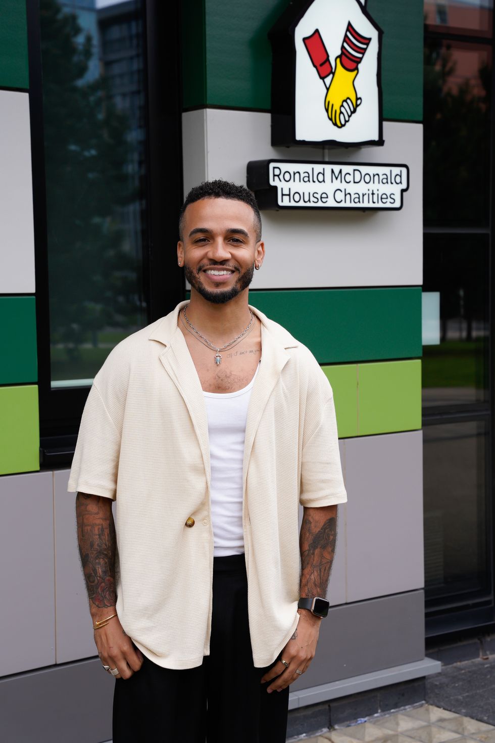 Aston Merrygold unveils charity playground made from recycled McDonald’s toys
