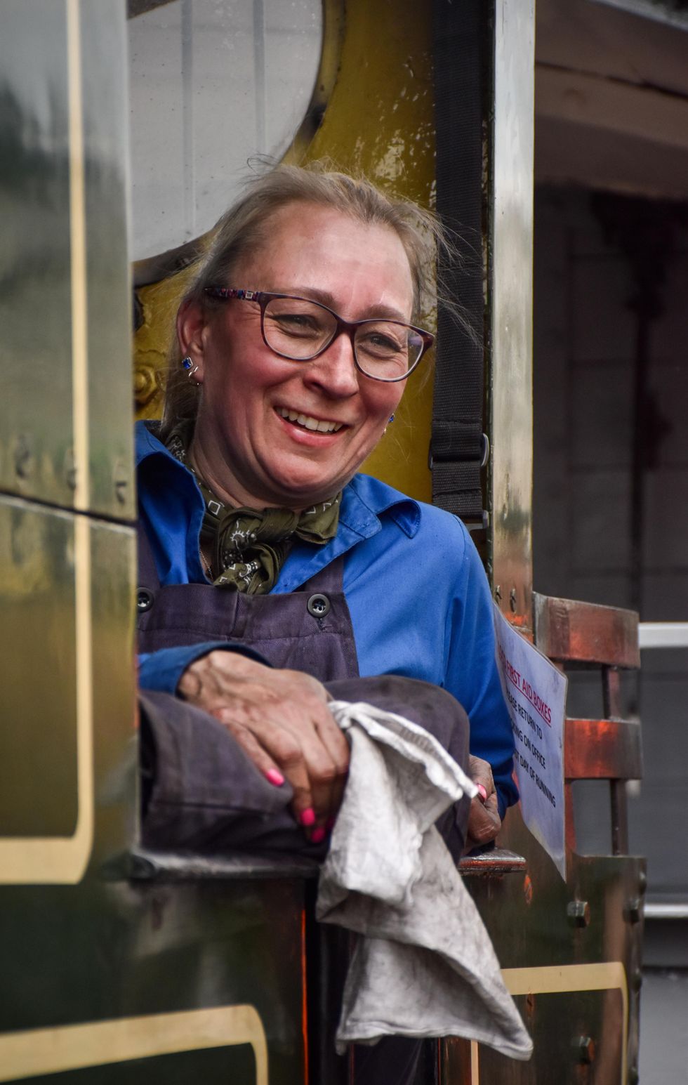 Joanne Ormesher volunteering as a fireman (Owen Hayward/PA)