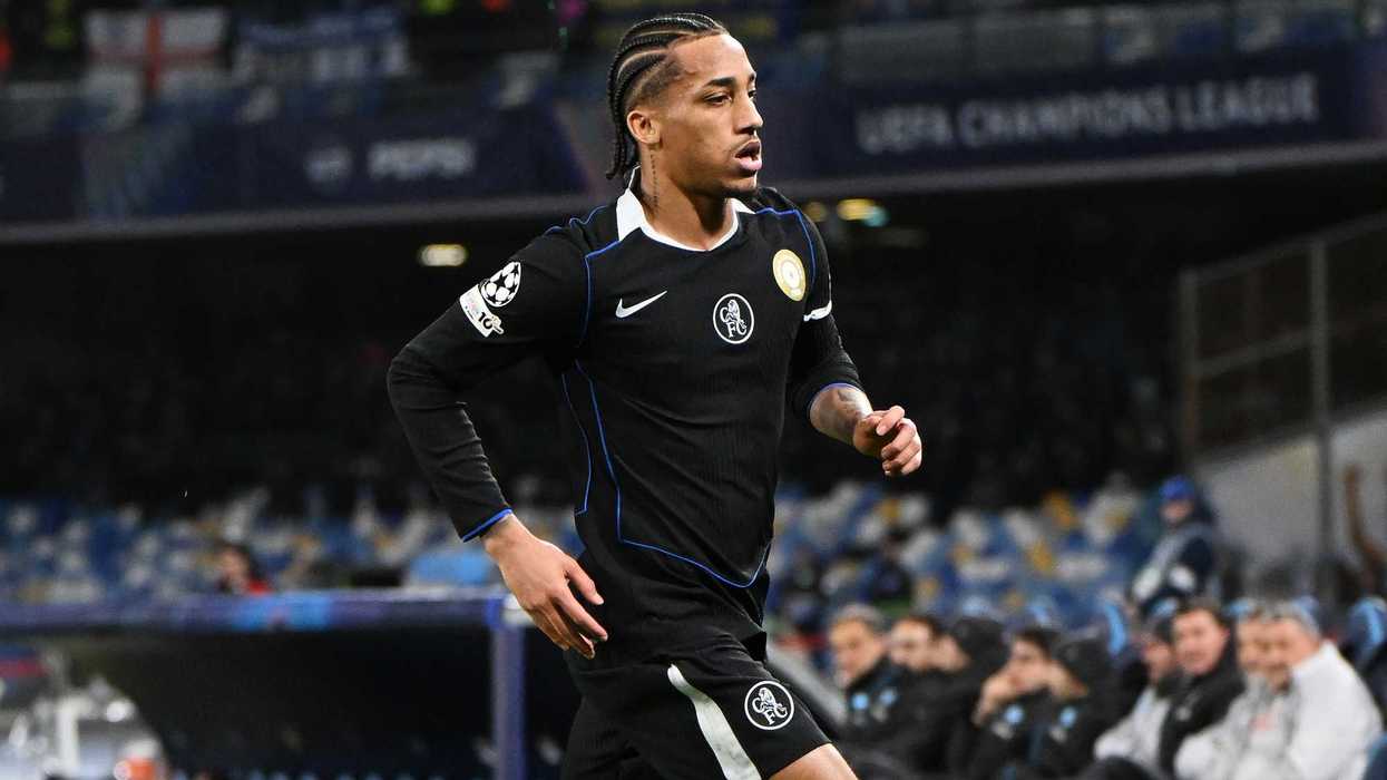 Joao Pedro of Chelsea celebrates scoring his team's second goal during the UEFA Champions League 2025/26 League Phase MD8 match between SSC Napoli and Chelsea FC at Stadio Diego Armando Maradona on January 28, 2026 in Naples, Italy​