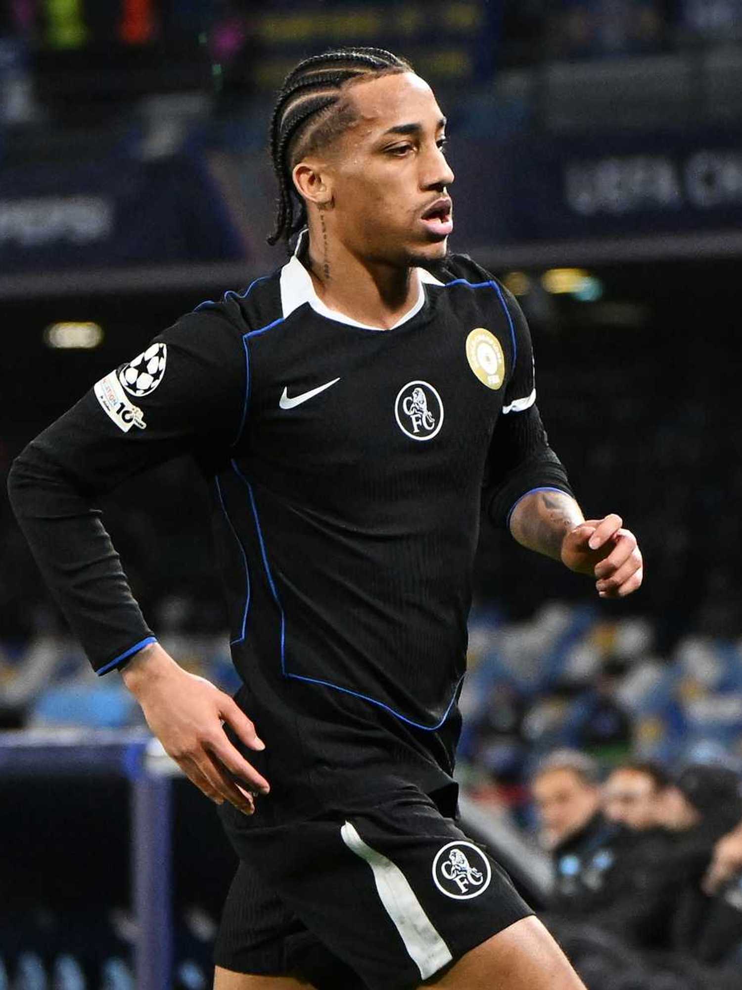Joao Pedro of Chelsea celebrates scoring his team's second goal during the UEFA Champions League 2025/26 League Phase MD8 match between SSC Napoli and Chelsea FC at Stadio Diego Armando Maradona on January 28, 2026 in Naples, Italy​