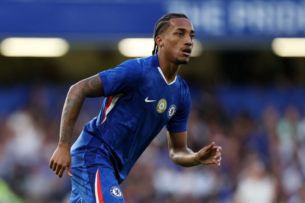 Joao Pedro of Chelsea looks on during the pre-season friendly match between Chelsea and Bayer Leverkusen at Stamford Bridge on August 08, 2025 in London, England