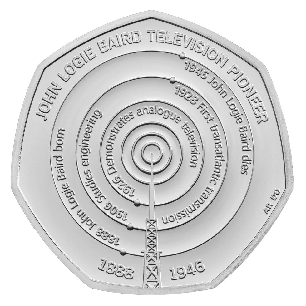 John Logie Baird 2021 UK 50p Brilliant Uncirculated Coin reverse