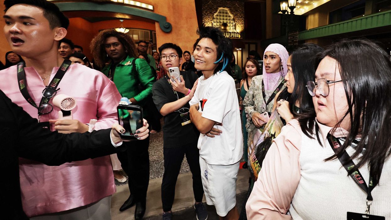 Johnson Wen, also known as 'Pyjama Man', at the Wicked: For Good premiere in Singapore.