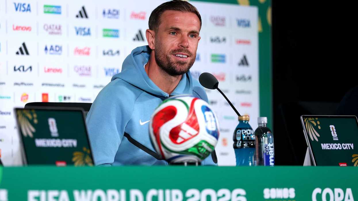 Jordan Henderson #14 of England speaks to the media during a press conference ahead of the FIFA World Cup 2026 Round of 16 match between Mexico and England on July 04, 2026 in Mexico City, Mexico