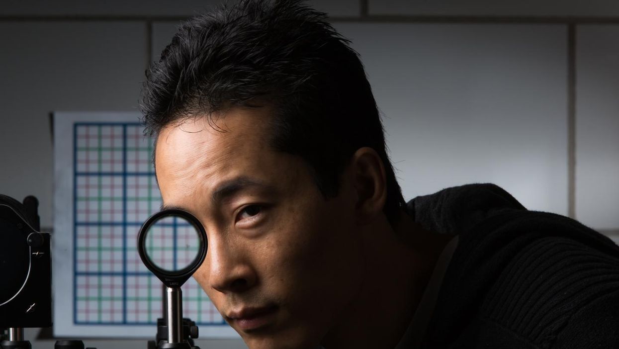 Joseph Choi with the cloak/University of Rochester