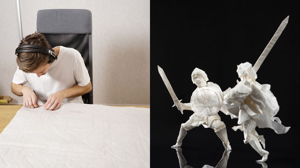 Origami artist’s latest creation used one piece of paper creased 5,377 times