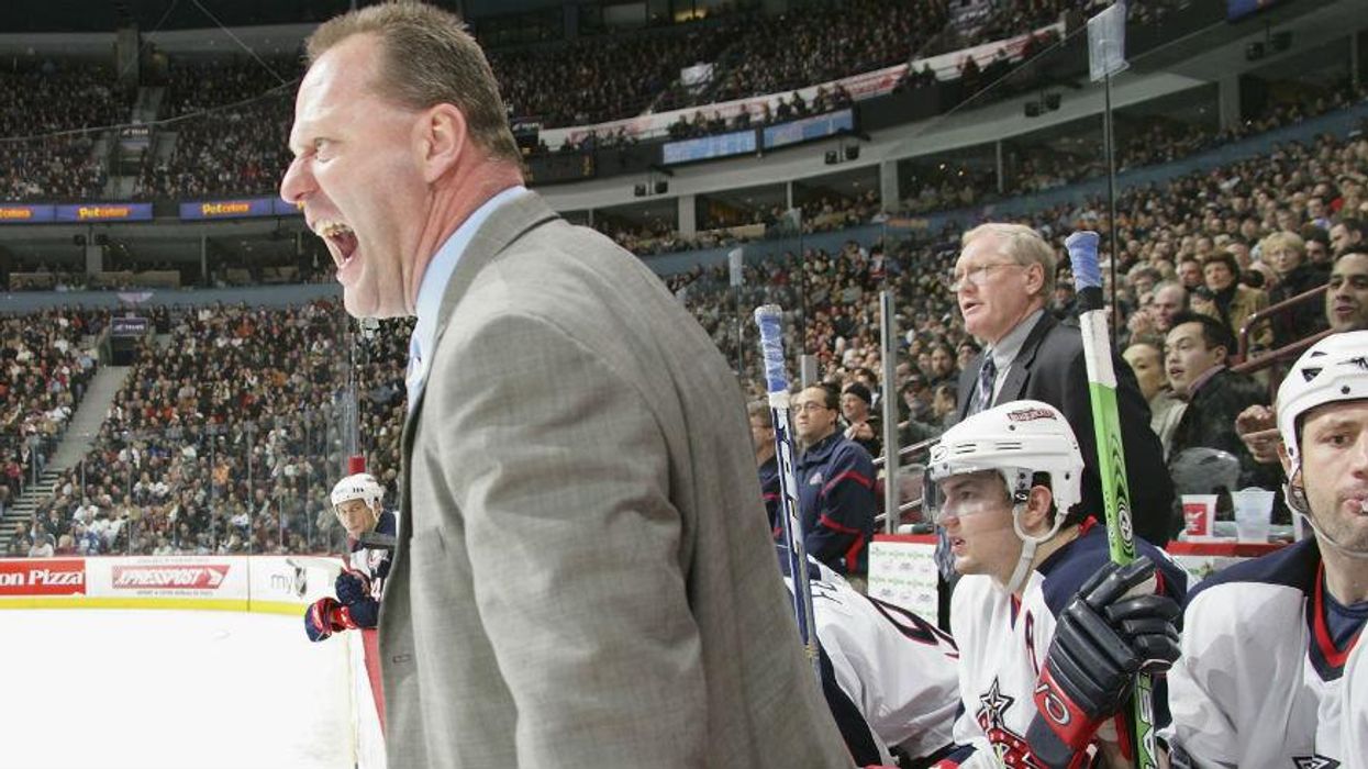 Just look at Columbus Blue Jackets head coach Gerard Gallant. Surrounded by ice. Angry