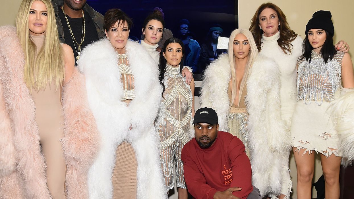 <p>Kanye and the Kardashian family in happier times back in 2016 for his Yeezy Season 3 show</p>