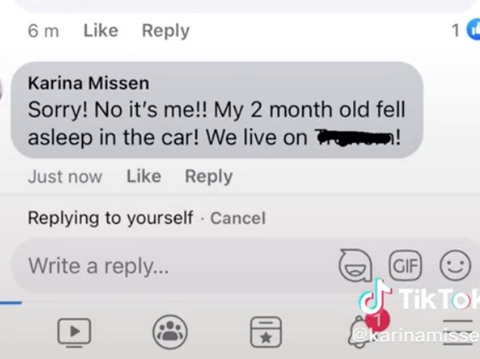 Karina quickly turns to the Facebook group to clear up the \u2018red flags\u2019