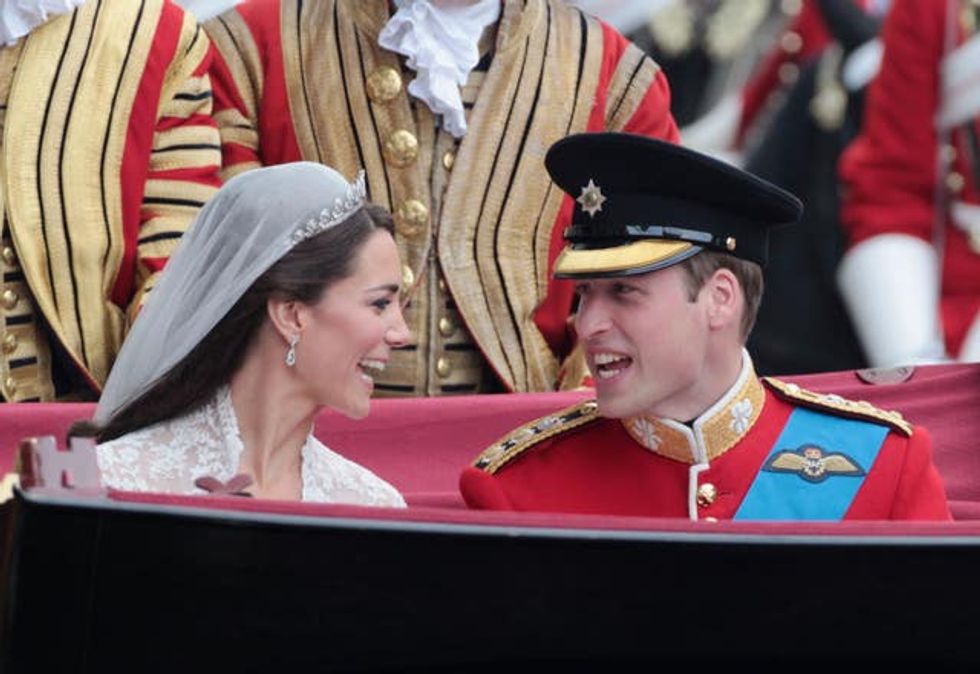 Kate and William after their wedding at Westminster Abbey