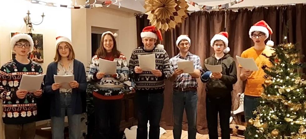 Kate Caroe and her family, the Caroe-navirus Singers, post videos of their carol singing on Facebook