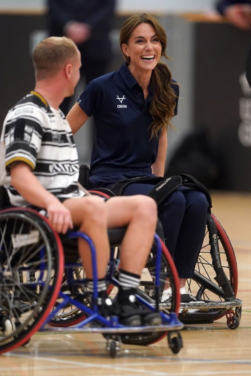 Kate taking part in a wheelchair rugby session