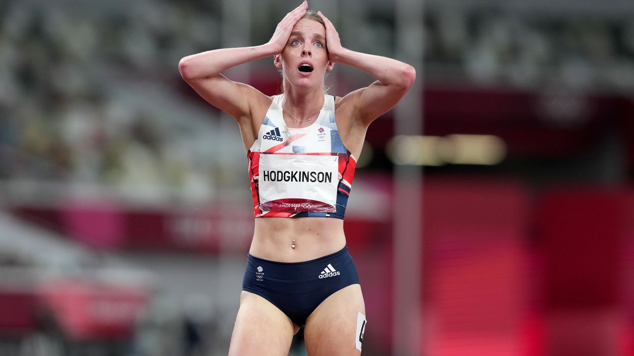 Keely Hodgkinson reacts after the 800m final (Martin Rickett/PA)