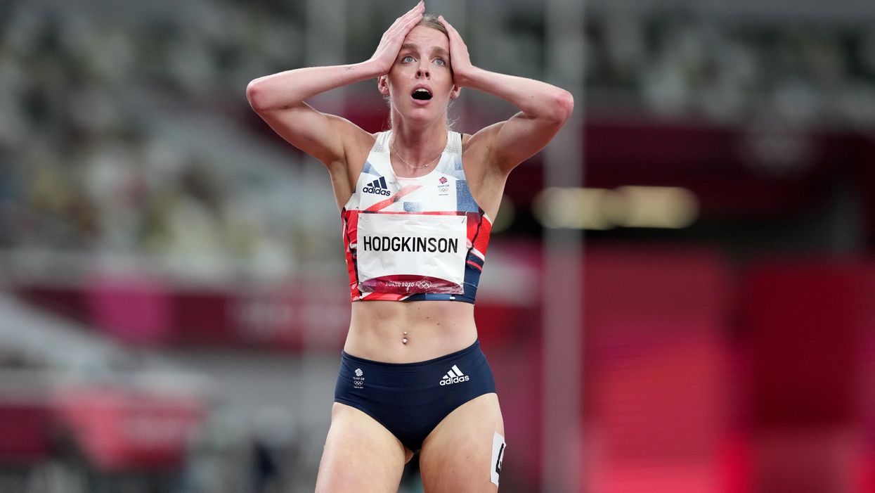 Keely Hodgkinson reacts after the 800m final (Martin Rickett/PA)