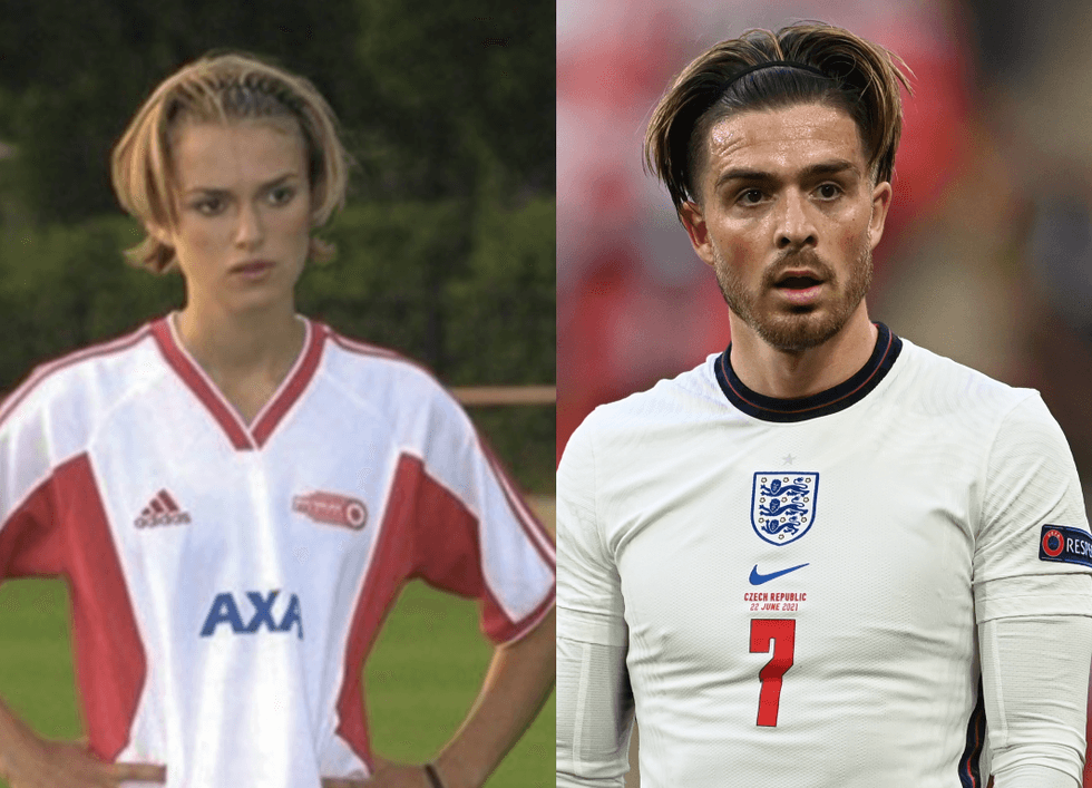 <p>Keira Knightley, left, and Jack Grealish</p>
