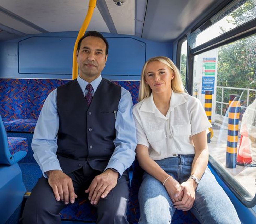 Kelly with driver Ashwani Kumar (TfL/PA)